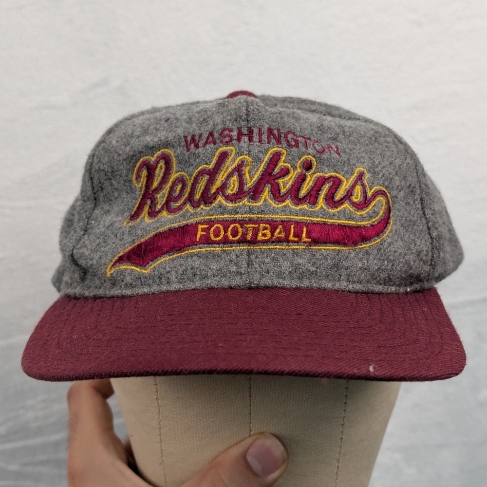 VTG Starter Washington Redskins Hat Men OS Gray Script Football Broken Snaps 90s